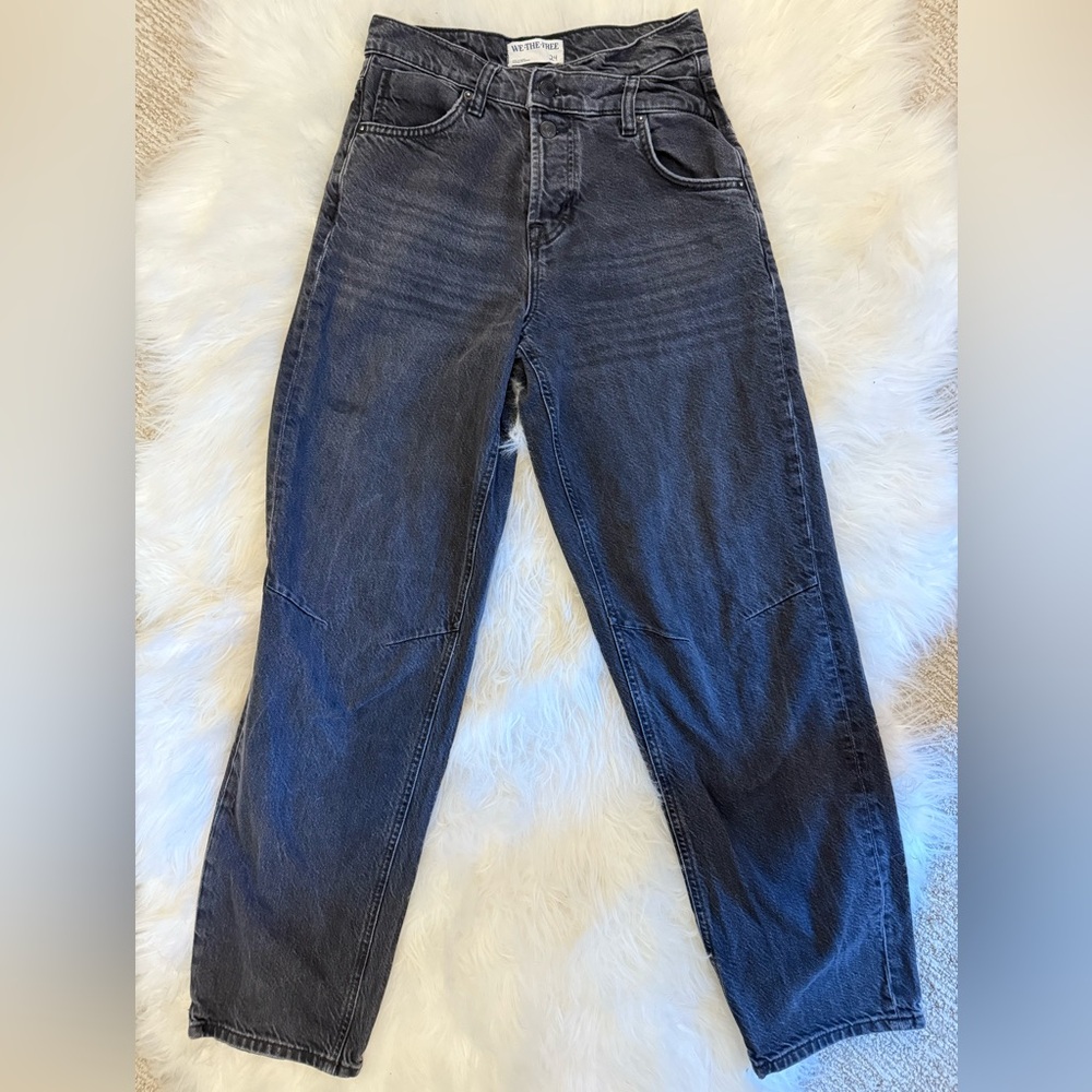 We The Free Black Denim Crossroads Slim Straight Jeans